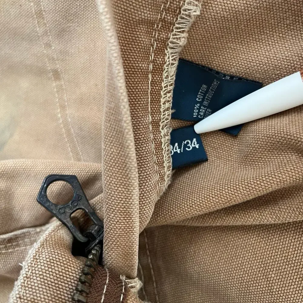 Vintage 90s / Y2K Polo Ralph Lauren Canvas Carpenter Pants // Size 34 x 34 - Picture 7 of 7